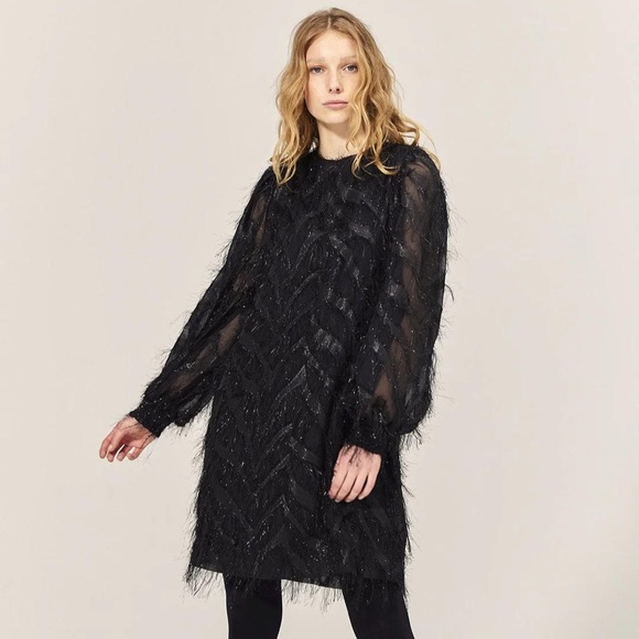 NWT Summum Woman Cream Ivory Fluffy Dress Size 40 (US Large) - Picture 3 of 3